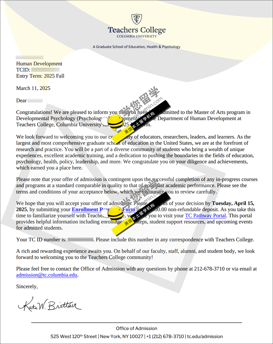 点赞接哥伦比亚大学 心理学Offer 超走心！